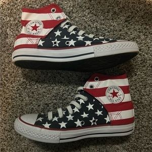 Converse American flag high tops size 4